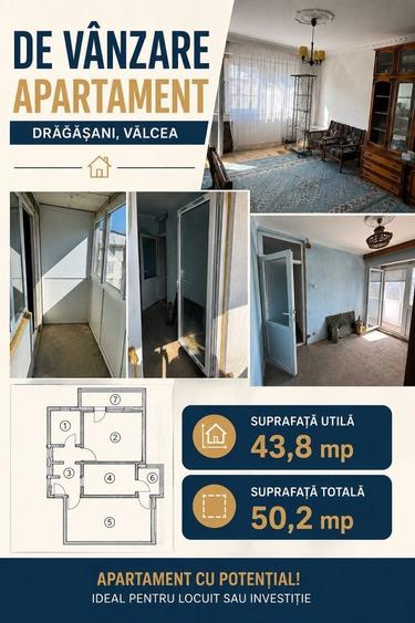 Apartament cu 2 camere decomandat în Central