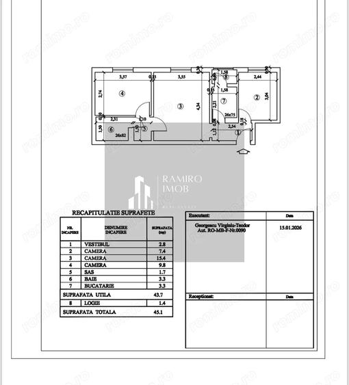 Apartament cu 3 camere semidecomandat în Brâncoveanu
