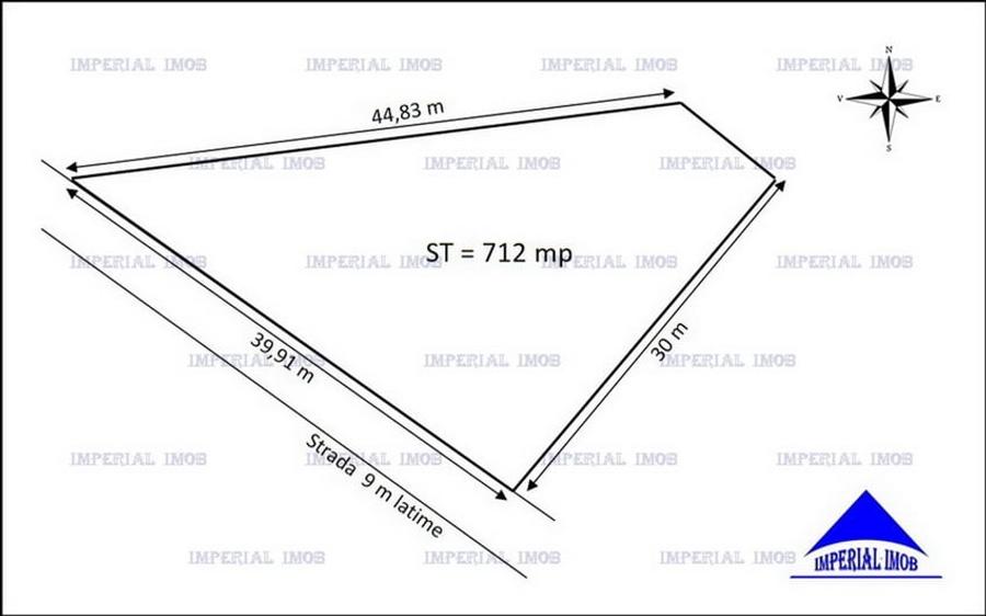 Teren Construcții intravilan de 712 mp, în Exterior Est