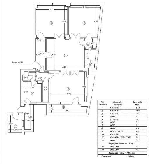 Apartament cu 3 camere semidecomandat, mobilat în Cișmigiu — fotografia 2