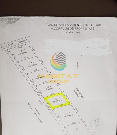 Teren Construcții intravilan de 1040 mp, în Domnești