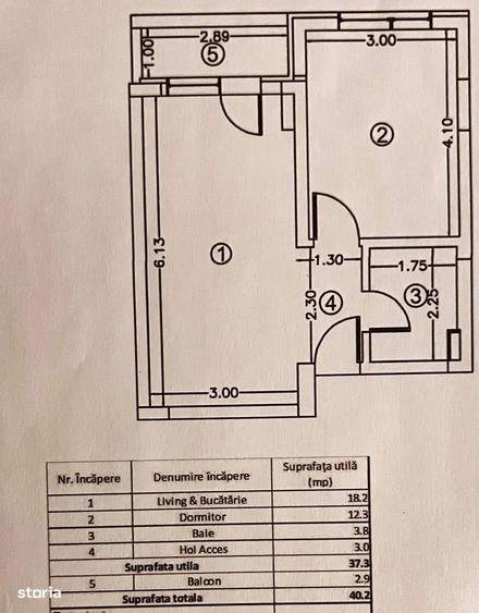 Apartament cu 2 camere în Chiajna