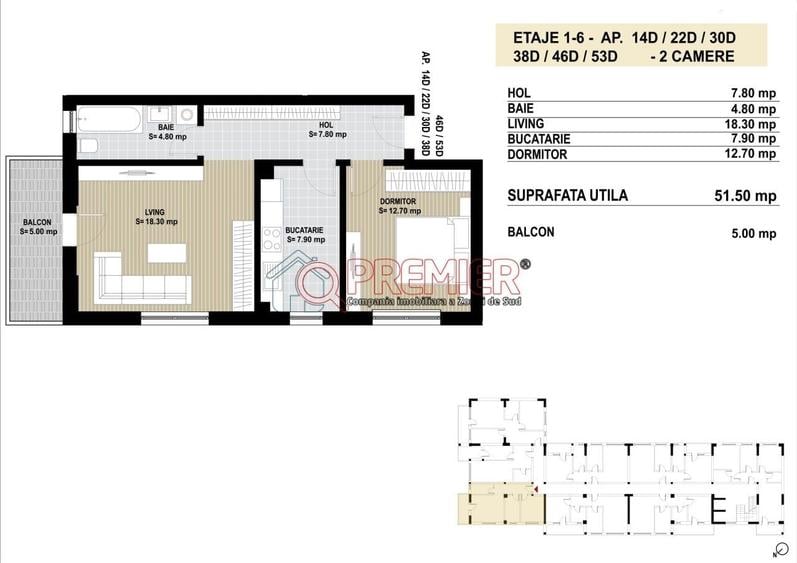 OFERTA LIMITATA | APARTAMENT 2 CAMERE | 56,5 MP | ETaj 4/6 | GRAND - 5