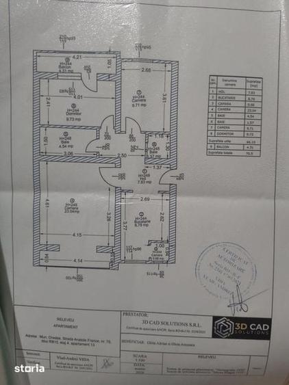 Apartament cu 3 camere semidecomandat în Cantemir