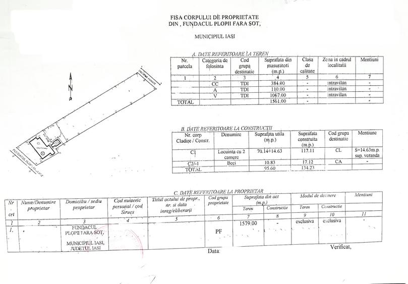 Teren Construcții intravilan de 1561 mp, în Bucium