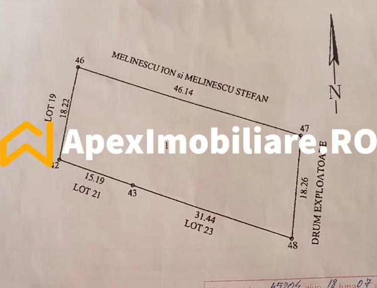 Teren Construcții intravilan de 2494 mp, în Rahova