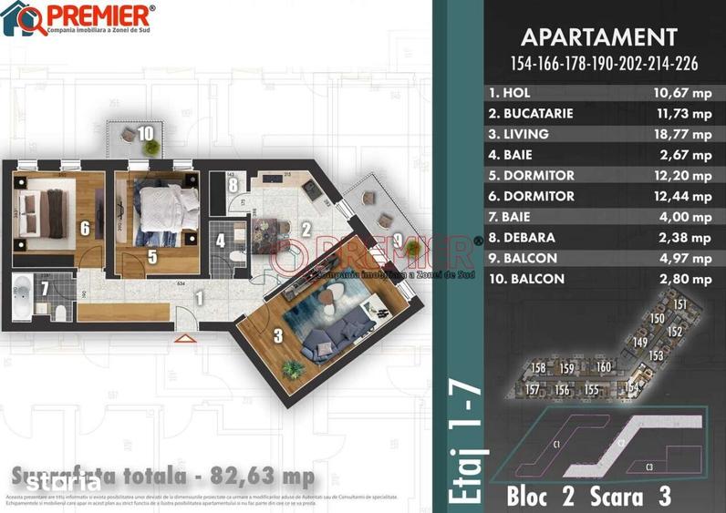 Apartament cu 3 camere în Metalurgiei