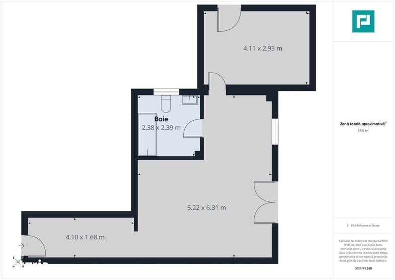 Apartament cu 2 camere în Albina