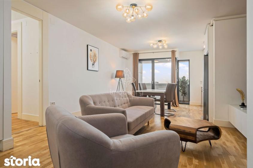 Apartament cu 2 camere semidecomandat, mobilat în Tei