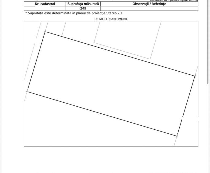 Teren Construcții intravilan de 249 mp, în Chercea