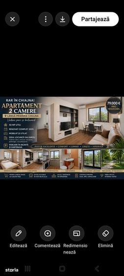 Apartament cu 2 camere decomandat în Chiajna