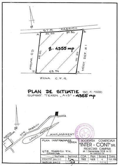 Teren de 4355 mp, în Est