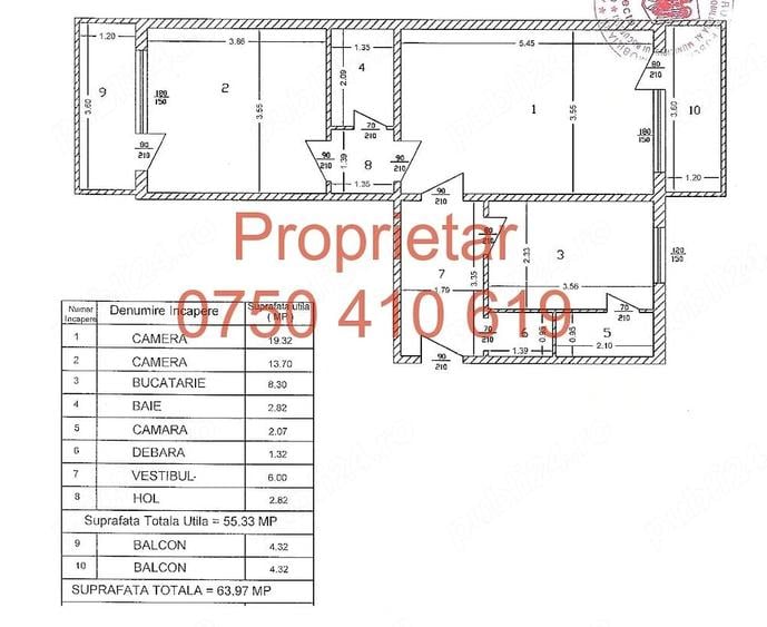 Apartament cu 2 camere semidecomandat în Iancului