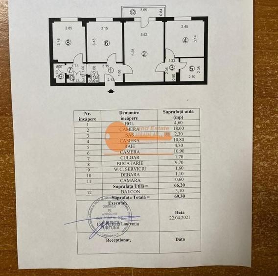 Apartament cu 3 camere semidecomandat în Rahova