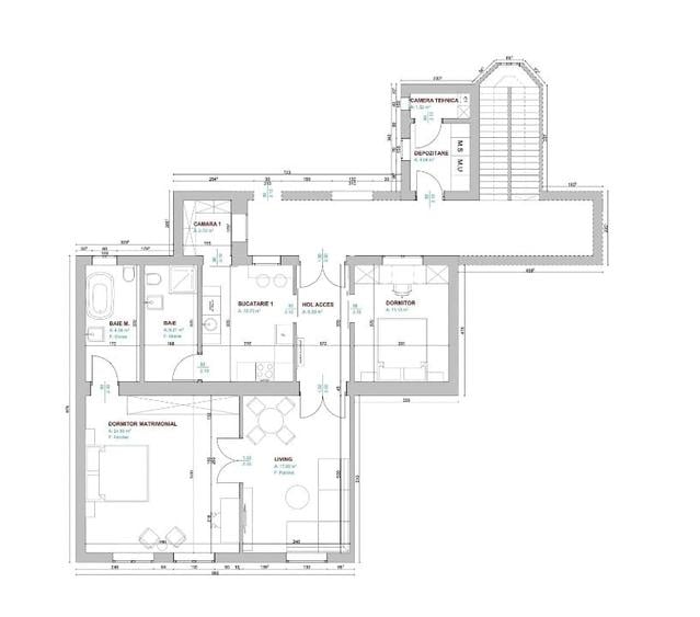 Apartament cu 3 camere în Spitalul Județean