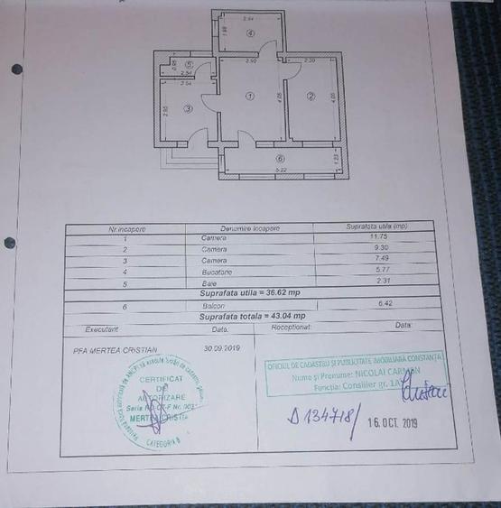 Apartament cu 3 camere în Tomis Nord