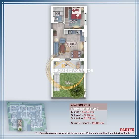 Apartament cu 2 camere decomandat, mobilat în 1 Decembrie 1918