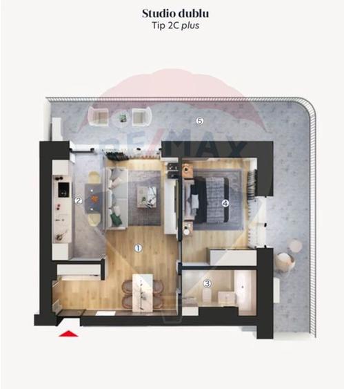 Vanzare studiouri duble zona Pallady - 2