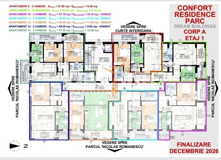 Apartament cu 2 camere decomandat în Românești