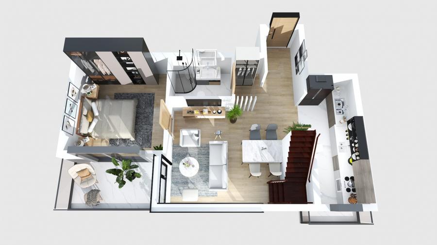 Apartament cu 4 camere semidecomandat în Moșilor