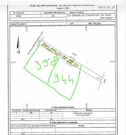 Teren de 344 mp, în Goranu