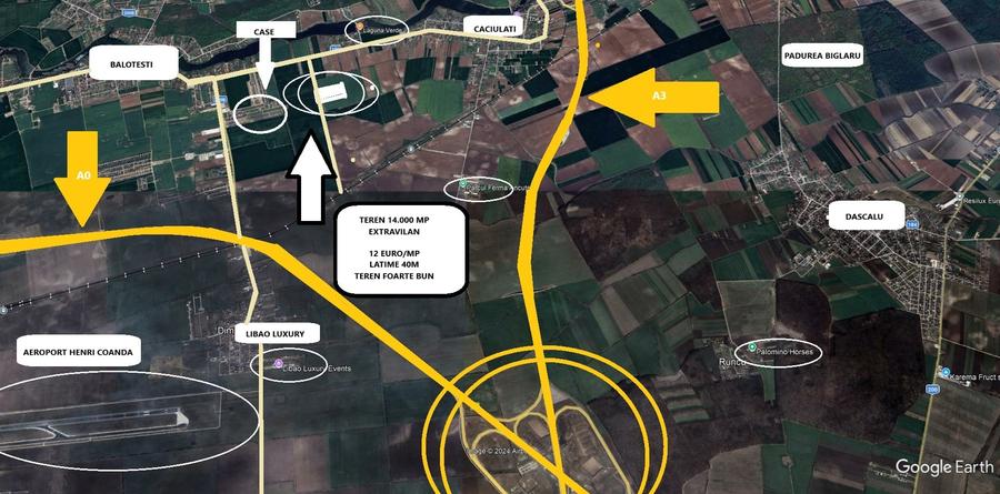 Teren agricol extravilan de 14000 mp, în Moara Vlăsiei