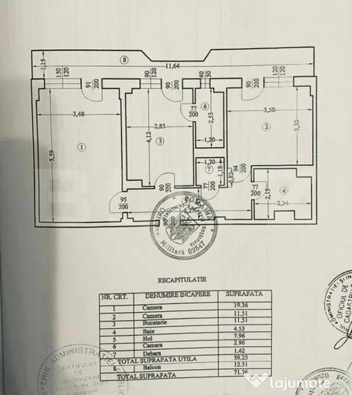 Apartament cu 3 camere decomandat în Central