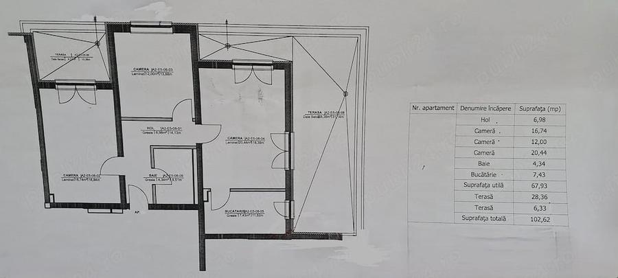 Apartament cu 3 camere decomandat în Avantgarden