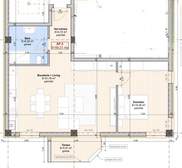 Apartament cu 2 camere în Urseni