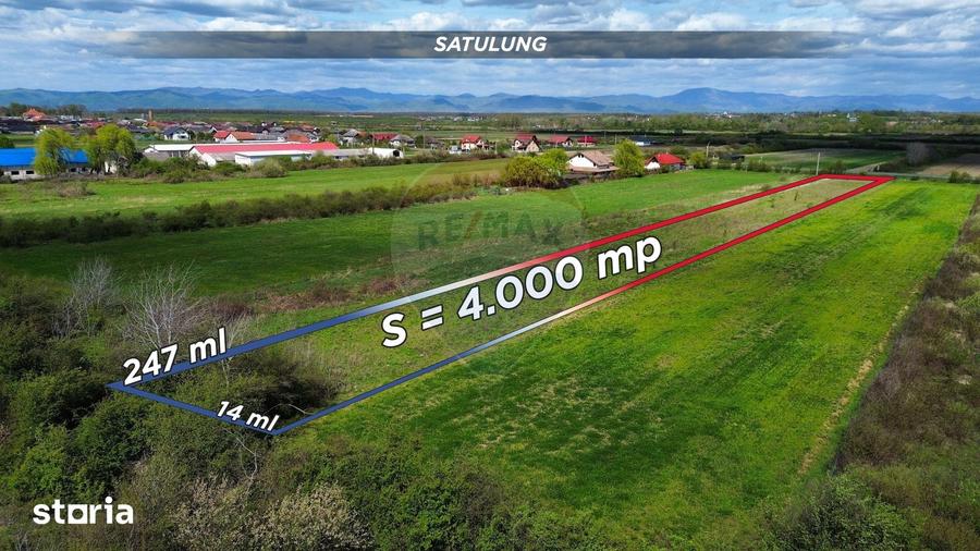 Teren de 4000 mp, în Satulung