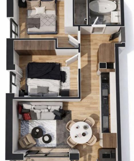 Apartament cu 3 camere semidecomandat în Baciu