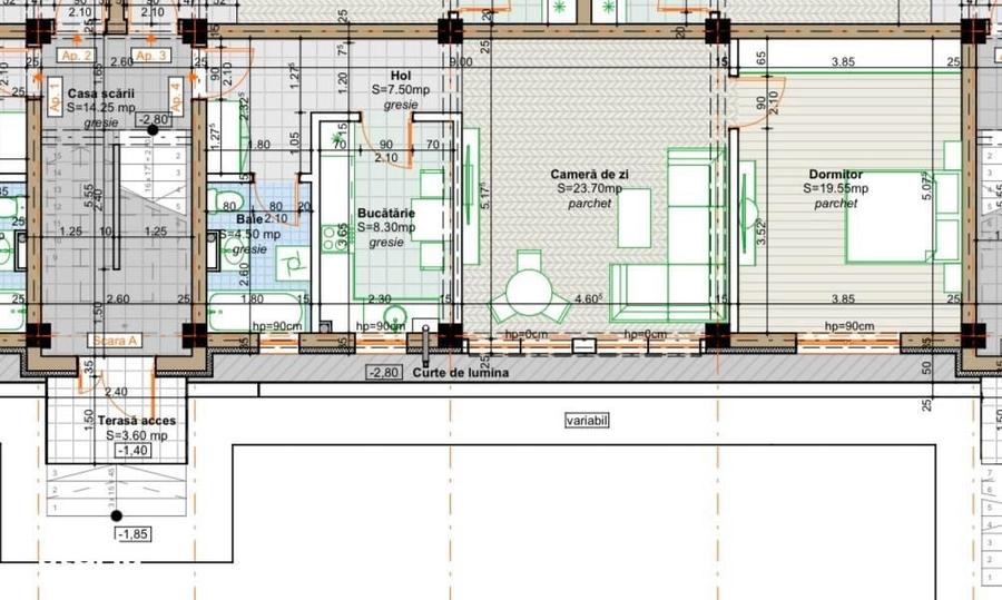 Apartament cu 2 camere în Valea Lupului