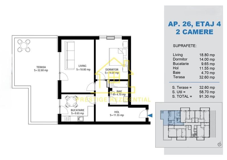 Apartament cu 2 camere decomandat în Theodor Pallady