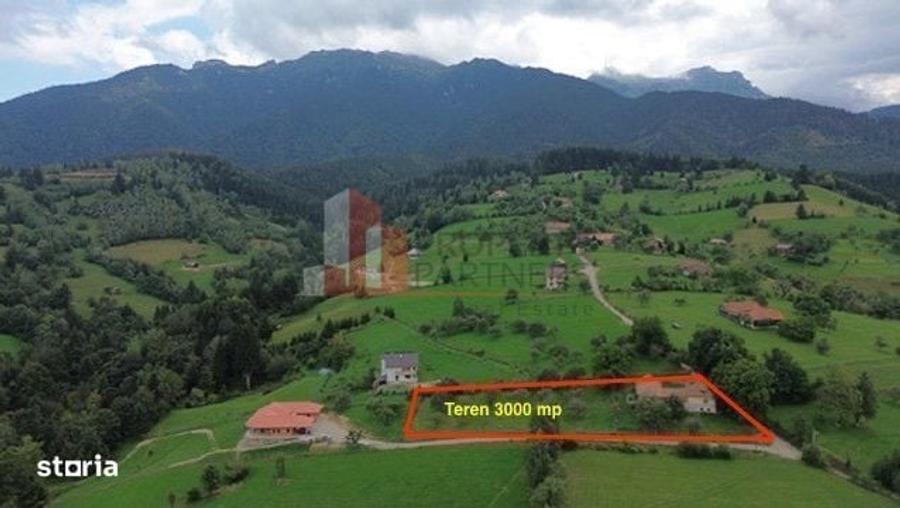 Teren intravilan 3.000 mp cu casa traditionala Bran, sat Poarta - 1
