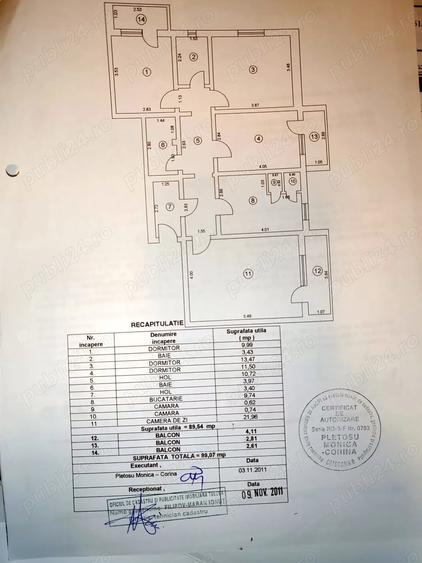 Apartament cu 4 camere decomandat în Central