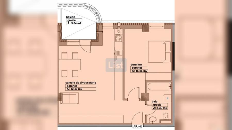 Apartament cu 2 camere decomandat în Hotvon