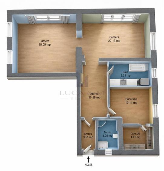 Apartament cu 3 camere semidecomandat în Sinaia