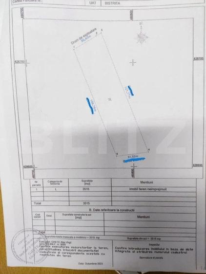 Teren Construcții intravilan de 3515 mp, în Centura