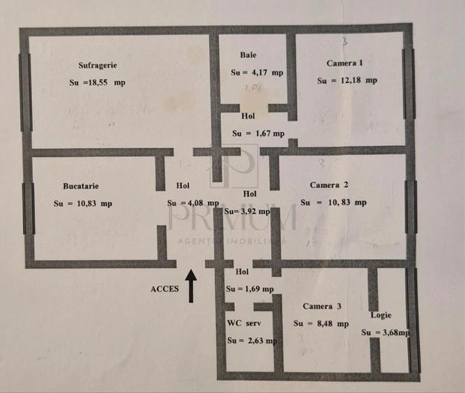 Apartament cu 4 camere decomandat în Aradului