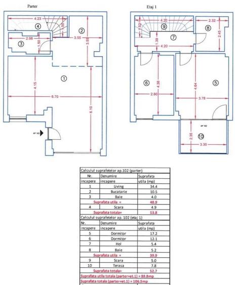 Apartament cu 4 camere în Tunari
