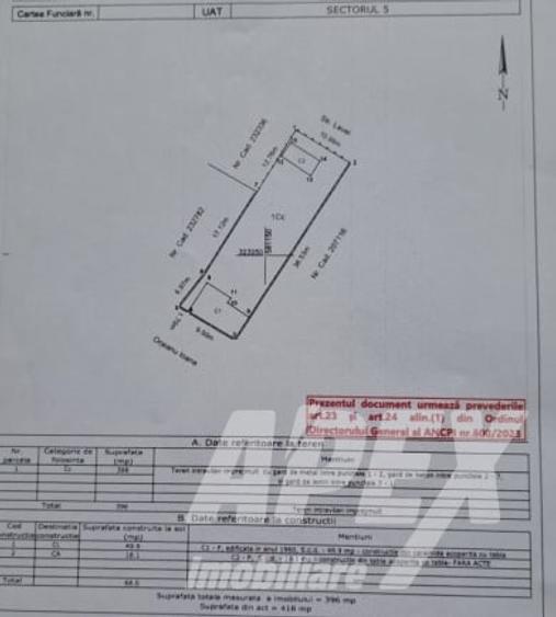 Teren Construcții intravilan de 396 mp, în Ghencea