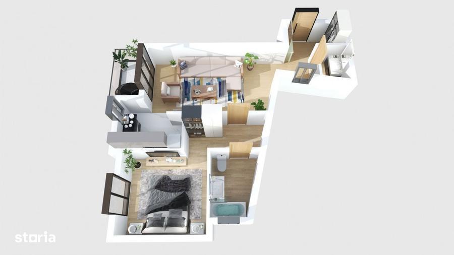 Apartament cu 2 camere în Moșilor