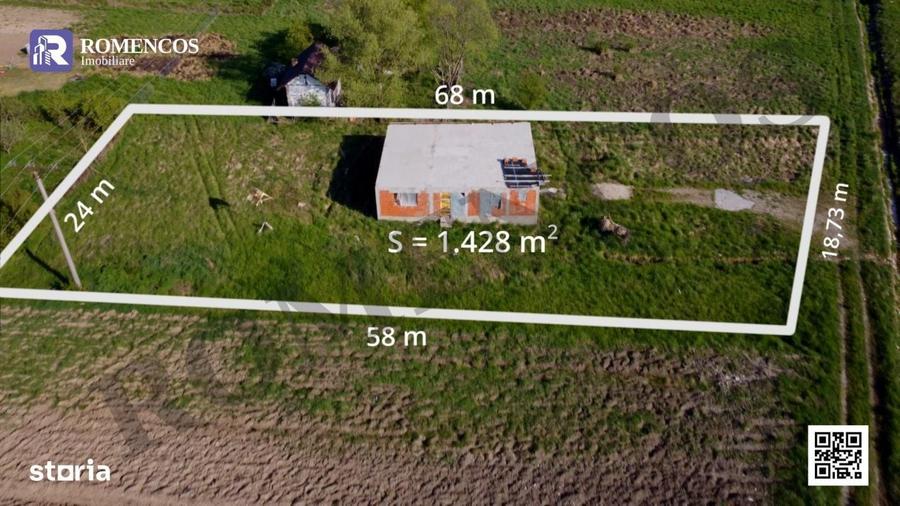 Casă cu 3 camere cu Teren 1428 Mp în Budeasa