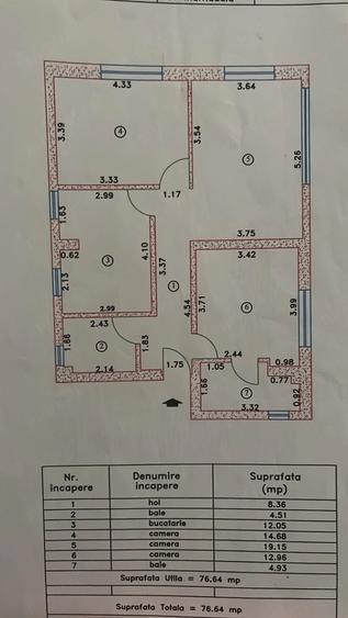 Apartament cu 3 camere decomandat în Dămăroaia