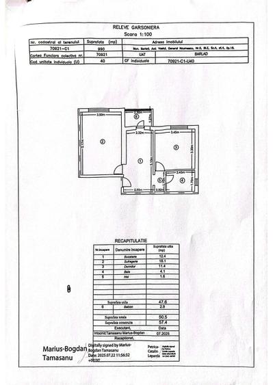 Apartament cu 2 camere decomandat în Central