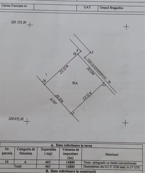 Teren Construcții intravilan de 465 mp, în Central