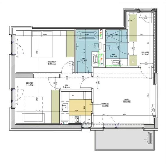 Apartament cu 3 camere semidecomandat în Cotroceni