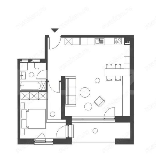 Apartament cu 2 camere semidecomandat în Semicentral