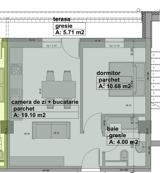 Apartament cu 2 camere semidecomandat în Vasile Alecsandri