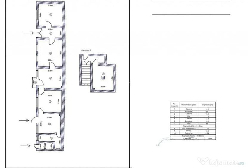 Apartament cu 3 camere semidecomandat în Armeneasca